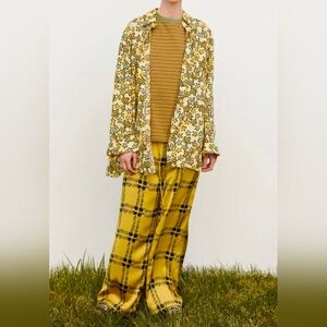 MARNI x Uniqlo Linen Blend Oversized Shirt JACKET Blouse Tunic Women M Floral